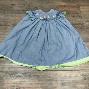 Charming Blue and Green Kids Smock Dress by Zuccini